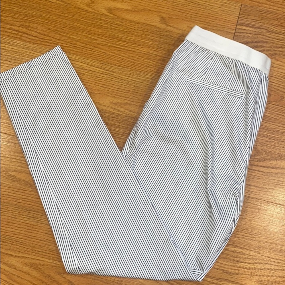 Uniqlo white and black stripe work pants
